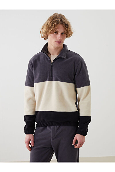 LC Waikiki Світшот для чоловіків з високим коміром, довгими рукавами та кольоровими вставками - W4M556Z8