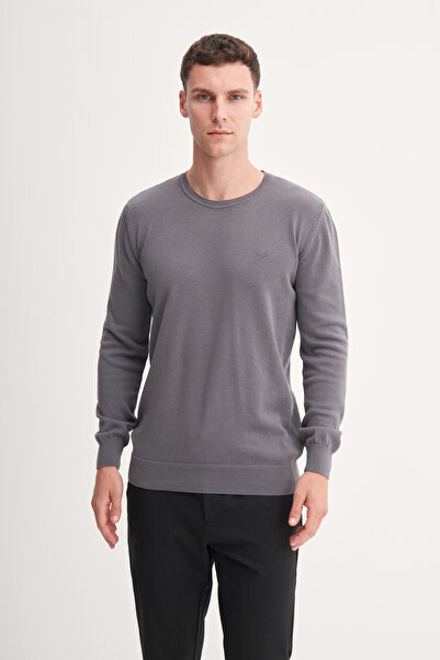 Cazador Men's Crew Neck Knit Sweater Comfortable Fit Basic Daily Combination Suitable