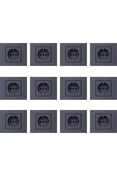 ovivor مقبس كهربائي أرضي من جرانو - 12 قطعة - يشمل الإطار