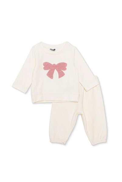 ebebek Hello Baby HelloBaby Kız Bebek Kadife Pijama Takımı Bisiklet Yaka Uzun...