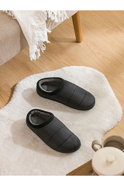 LC Waikiki Men's House Slippers with Furry Inside