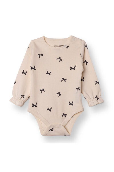 ebebek Hello Baby HelloBaby Kız Bebek Uzun Kol Body İnterlok Çıtçıtlı Yaka Uzun Kol