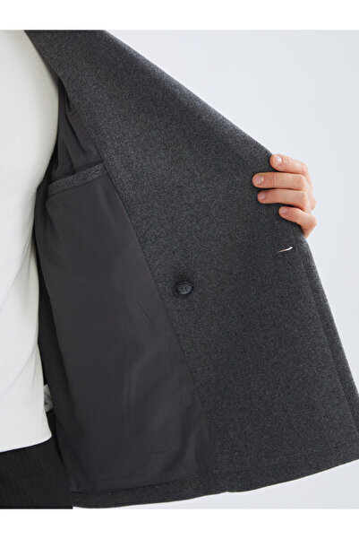 LC Waikiki Чорний чоловічий пальто з коміром-стійкою