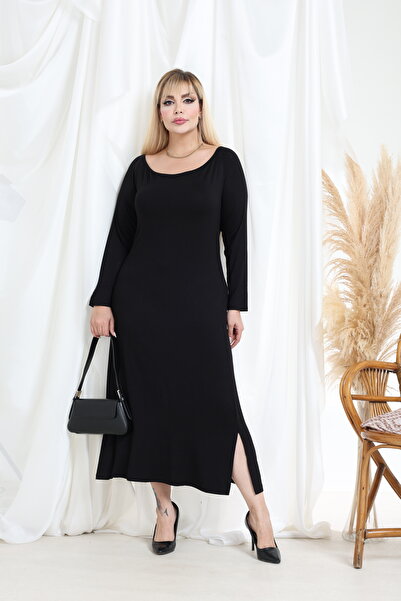 MODA Rochie de damă cu guler Madonna, lungime întreagă, mărime mare