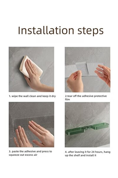 Generic Foldable Wall-Mounted Corner/Flat Shower Shelf (Transparent)