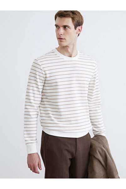 LC Waikiki Özmarka New Season Crew Neck Striped Men's Sweatshirt