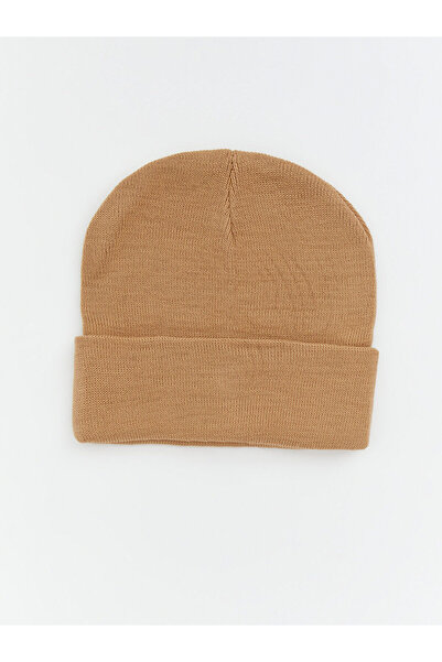 LC Waikiki Lcw Eco Beige Knitwear Plain Women's Beanie with Nevavm Difference