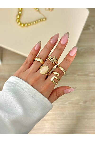 YOUES JEWELRY مجموعة من 5 خواتم للنساء