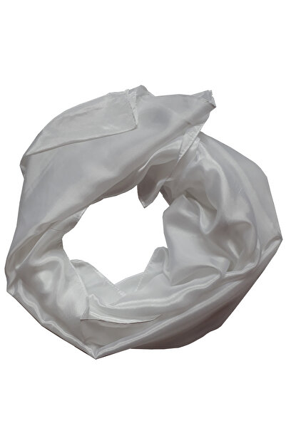 Lakshmi Shop natural silk scarf, white, 130 x 35 cm