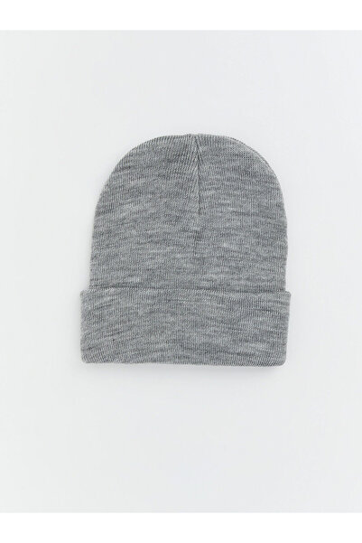 LC Waikiki Lcw Eco Gray Knitwear Plain Men's Beanie with Nevavm Difference