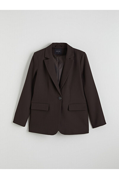 LC Waikiki Kahverengi Krep Kadın Blazer Ceket