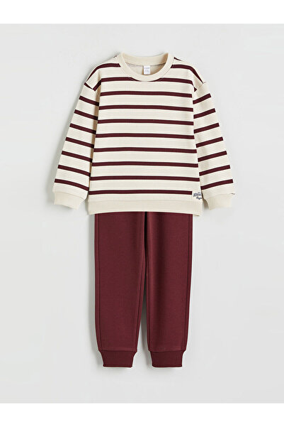LC Waikiki Striped Boys' Sweatshirt and Sweatpants
