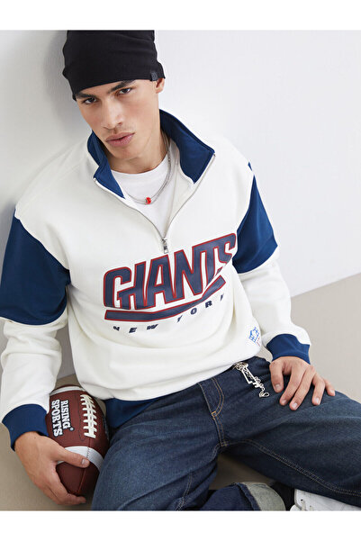 LC Waikiki Vizyon New Season Mock Neck Printed Men's Thick Sweatshirt