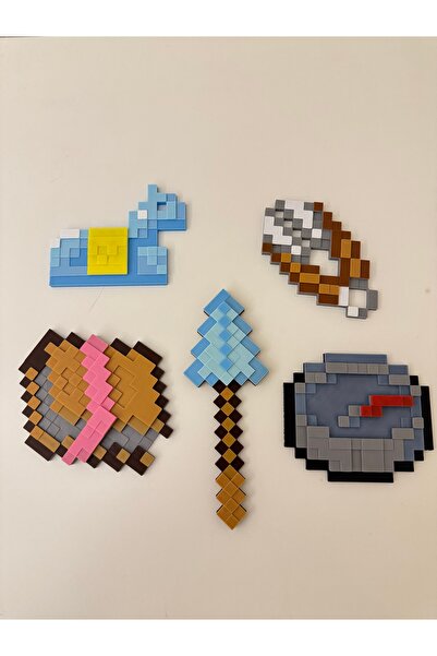 You Toys Minecraft Keşif Seti- Mızrak+Saat+Pusula+At+ Makas Figür Oyuncak