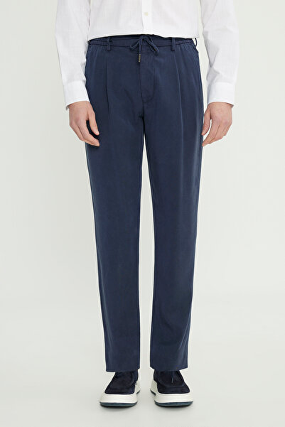 ALTINYILDIZ CLASSICS Men's Navy Blue Soft Textured Slim Fit Slim Fit Tie Wais...