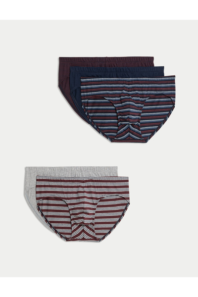 Marks & Spencer 5 ’li Pamuklu Cool & Fresh Çizgili Slip Külot Seti