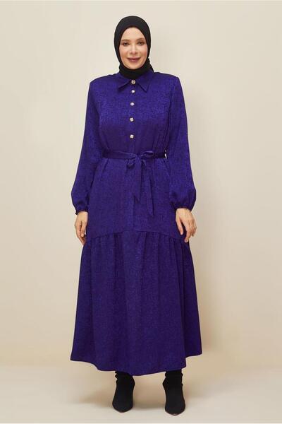 Alvina Belted Jacquard Dress 20874