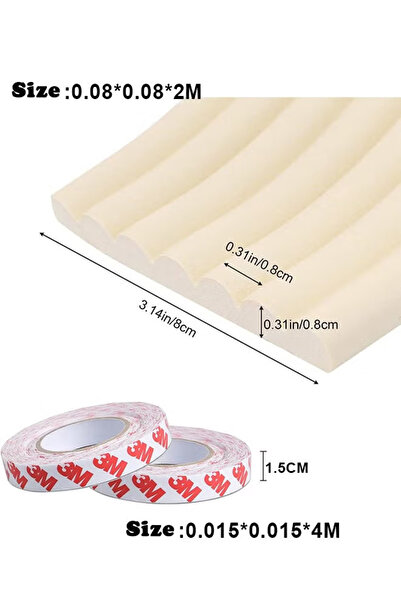 Generic 2-meter baby protective foam strip for furniture corners and edges, with double-sided tape