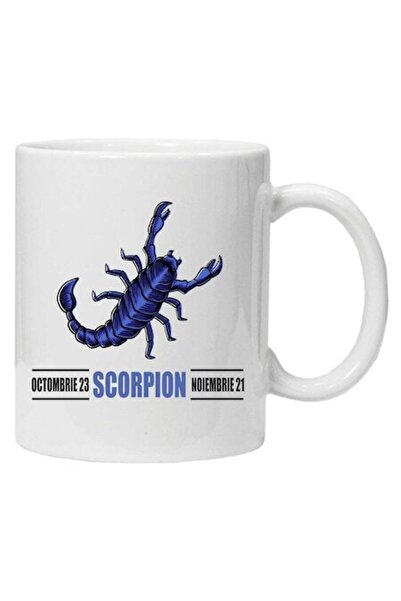 CRD PRINT Cană personalizată cu zodia „Scorpion”, CRD PRINT, 330 ml, albă