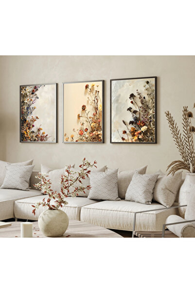 bestablo 3-dijelni ukrasni set drvenih slika sa šarenim cvećem u ramu, dekora...