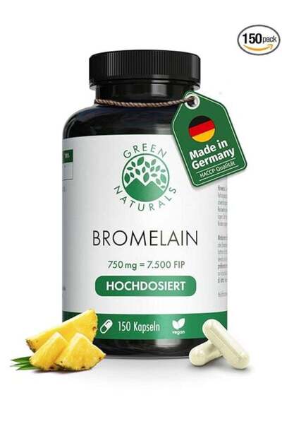 green natural بروميلين جرين ناتشورالز 750 ملغ (7500 F.I.P.) - 150 كبسولة