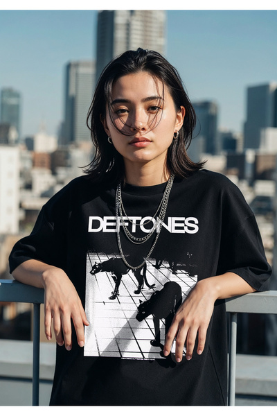 Freak Tshirt Black Color Deftones Printed Unisex Oversized Cut T-Shirt
