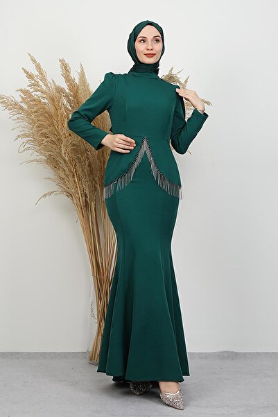 GİYZAMİLA Image Crepe Dress Emerald