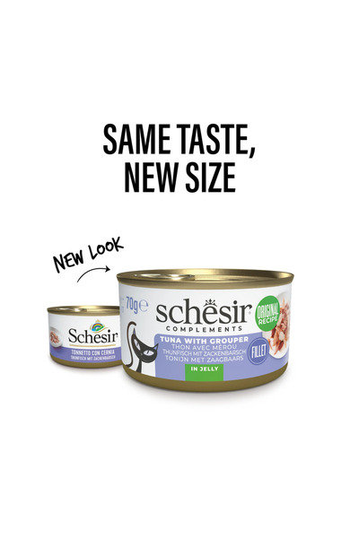 Schesir Complements Cat Wet Food in Jelly Can- Tuna With Grouper 70g