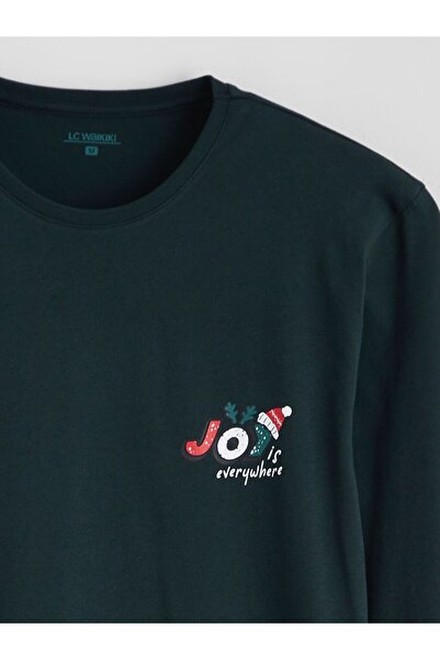 LC Waikiki Standard Mold New Year's Themed Men's Pajama Set