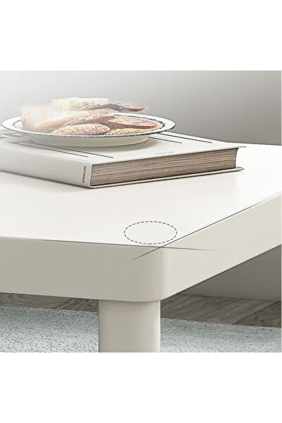 KEKE 2 Layer Minimalist Square Coffee Table for Bedroom and Living Room 40x80 cm