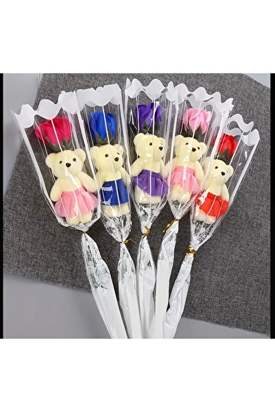 SNS BUTİK Peluş ayılı yapay Gül Buketi / sevgiliye hediye /