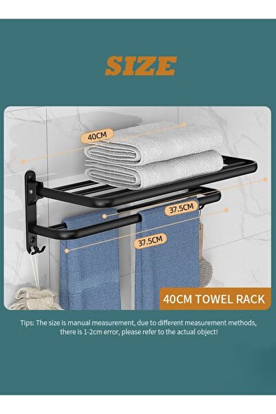 Generic Towel Racks 40CM Towel Hanger Towel Shelf Foldable Towel Holder Towel Storage Organizer Wall Mounted