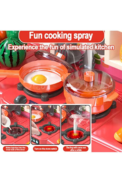 Generic 54-piece children's kitchen toy set with sound effects and pretend play, suitable for toddlers,Red