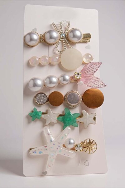 TAKIŞTIR Set of 6 Pink Color Mixed Figure Buckles