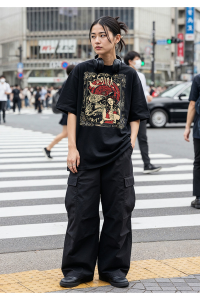 Freak Tshirt Black Color Gojira Owl Printed Unisex Oversized Cut T-Shirt