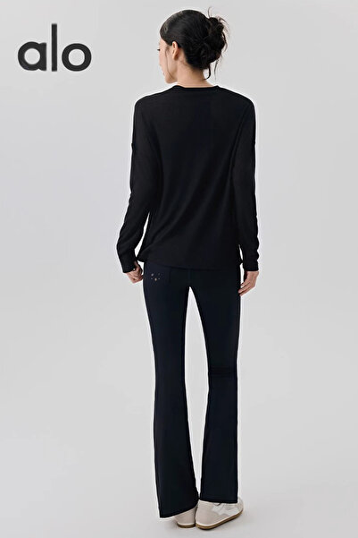 Alo vest top light blue long sleeve coat, sports and leisure.