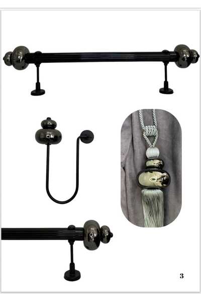 RUSTIKCIM ANTİK RUSTİK FON PERDE ASKISI TTMFÜME002-125CM