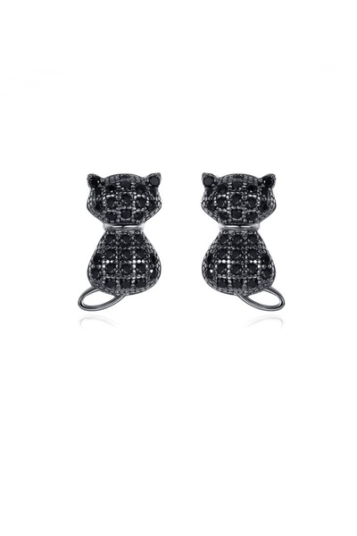 Takara Black Cat silver earrings