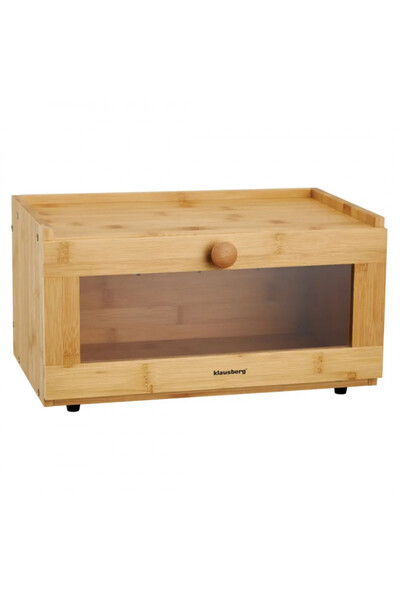 Klausberg Bread box KB 7923, 35.5 cm, Acrylic window, Bamboo, Brown