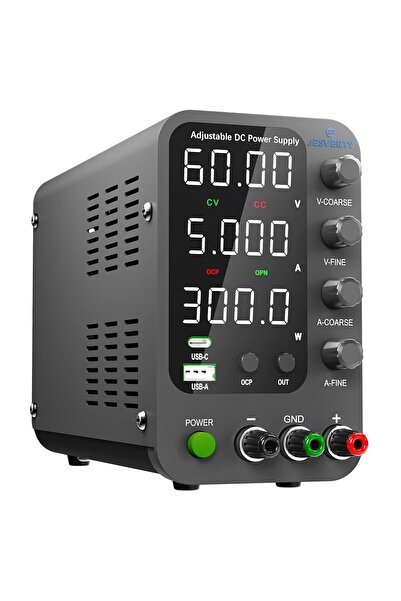 Jesverty Sursă de alimentare 60V 5A, reglaj fin/grosier, USB-C, OCP