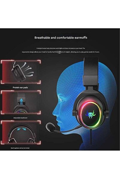 Beauenty Wired Gaming Headphone, Immersive Stereo, Detachable Noise-Canceling Microphone