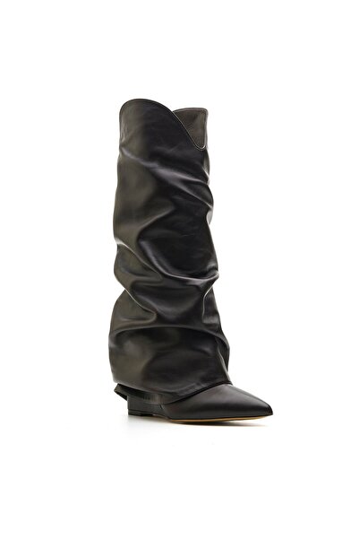 Sofia Baldi Vansy coffee genuine leather women's heel boot
