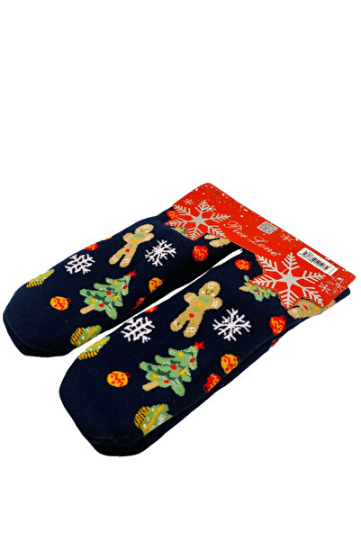 CRACOS Warm socks with Christmas motifs for women, gingerbread print, sizes 35-40, 2 pairs