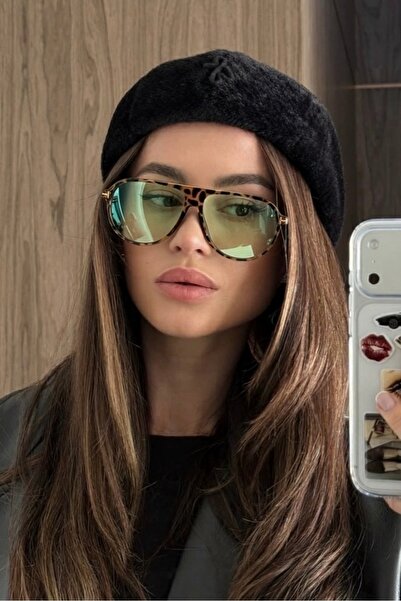 REN EYEWEAR Sepia Air Unisex Leopard Green Lens Pilot Sunglasses |   Uv400 Protection