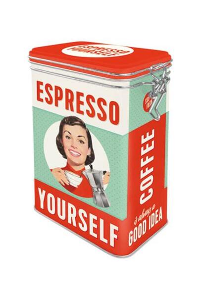 Nostalgic Art Metal box with tight lid (L) Espresso Yourself