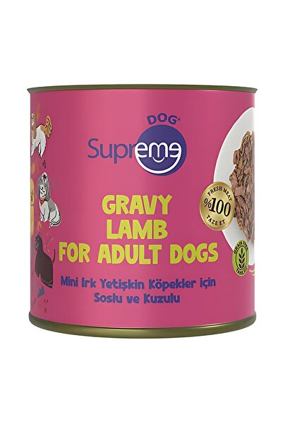 Supreme Cat Soslu ve Kuzulu Küçük Irk Yetişkin Köpek Konserve Maması 200gr