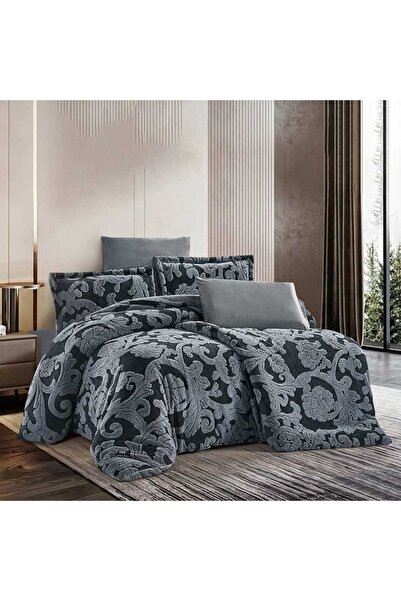 Feather Twin bedspread with sewn-in filling, 180x230cm, embossed faux fur, 4 pieces, Diane Feather