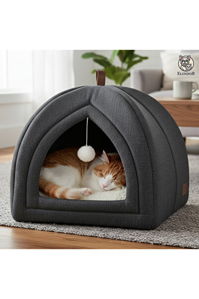 Elindor ® Pat cort pentru pisici și câini, Pat interior pliabil, 40×40×40 cm,...