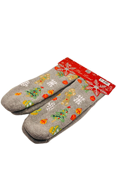 CRACOS Warm socks with Christmas motifs for women, gingerbread print, sizes 35-40, 2 pairs