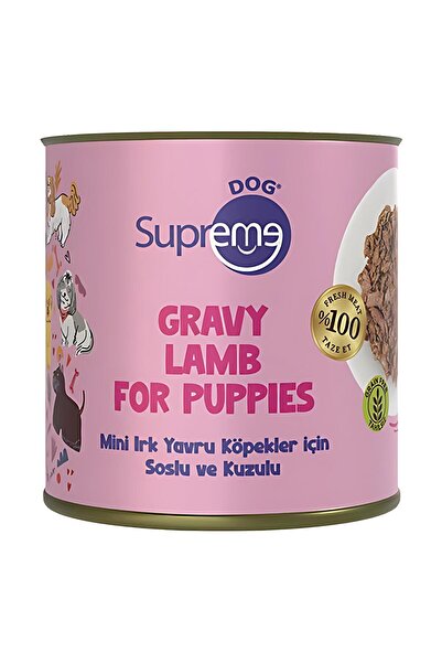 Supreme Dog Soslu ve Kuzulu Küçük Irk Yavru Köpek Konserve Maması 200gr
